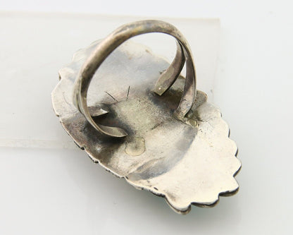 Navajo Ring 925 Sterling Blue Turquoise Native American Artist C.80's