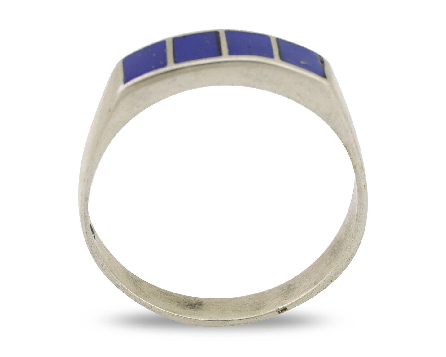 Navajo Handmade Ring 925 Silver Natural Lapis Lazuli Artist Signed SC C.80's