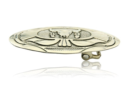 Navajo Belt Buckle 925 Sterling Silver Artist Signed Gene Gibson 2x3 in C.80's