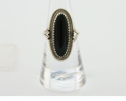 Navajo Handmade Ring 925 Silver Black Onyx Native American Artist C.80's