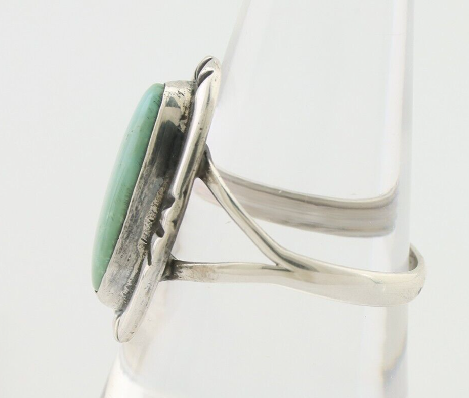 Navajo Ring 925 Silver Natural Turquoise Native American Artist Signed C.80's
