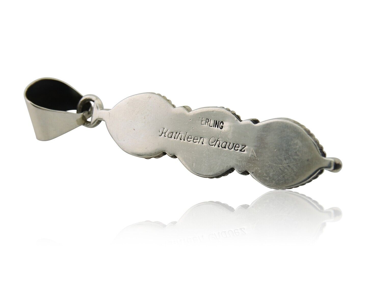 Navajo Necklace 925 Silver Natural Turquoise Artist Kathllen Chavez C.80's