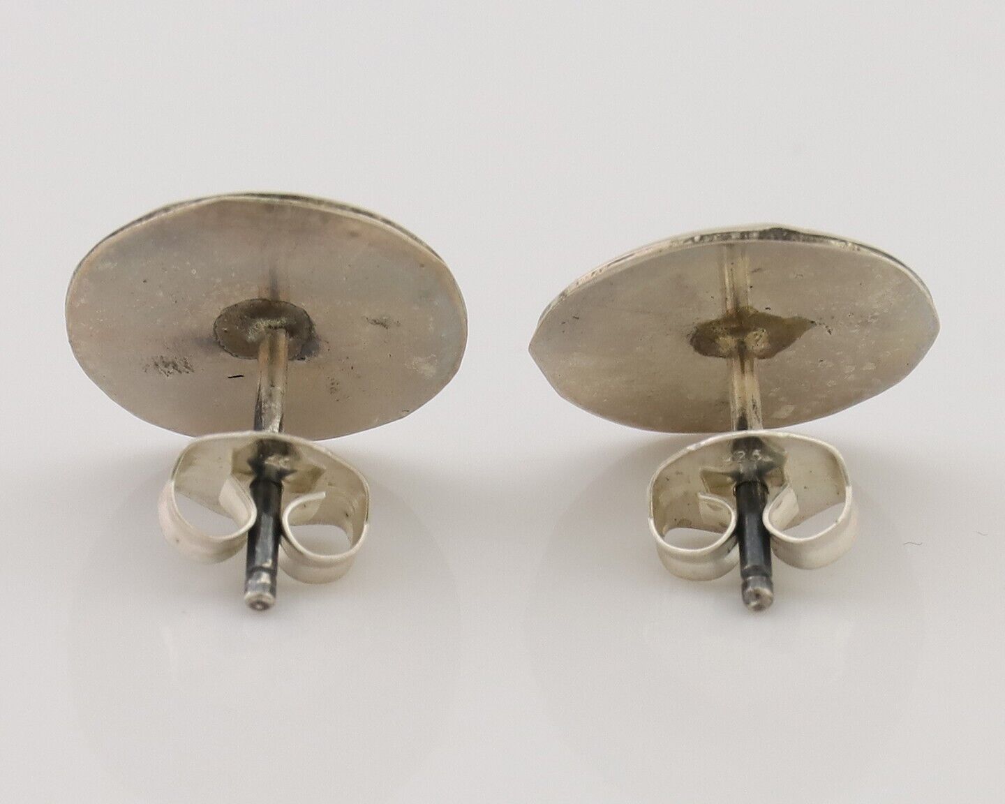 Navajo Handmade Earrings 925 Silver Natural Turquoise Native Artist C.80's