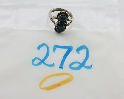 Navajo Ring 925 Silver Natural AAA Blue Morenci Turquoise Signed Tom Willeto C80
