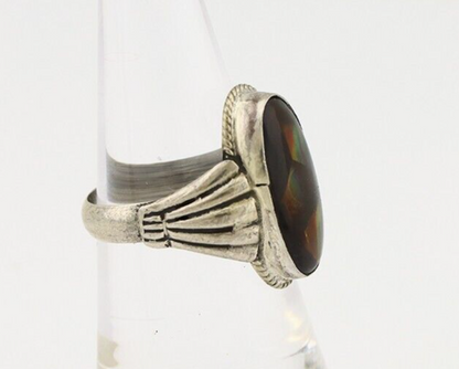 Navajo Handmade Ring 925 Silver Natural High Grade Fire Opal Native Artist C.80s