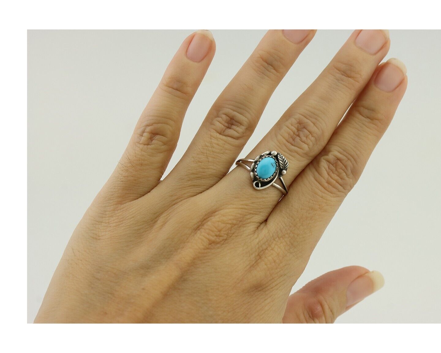 Navajo Handmade Ring 925 Silver Sleeping Beauty Artist Signed SC C.80's
