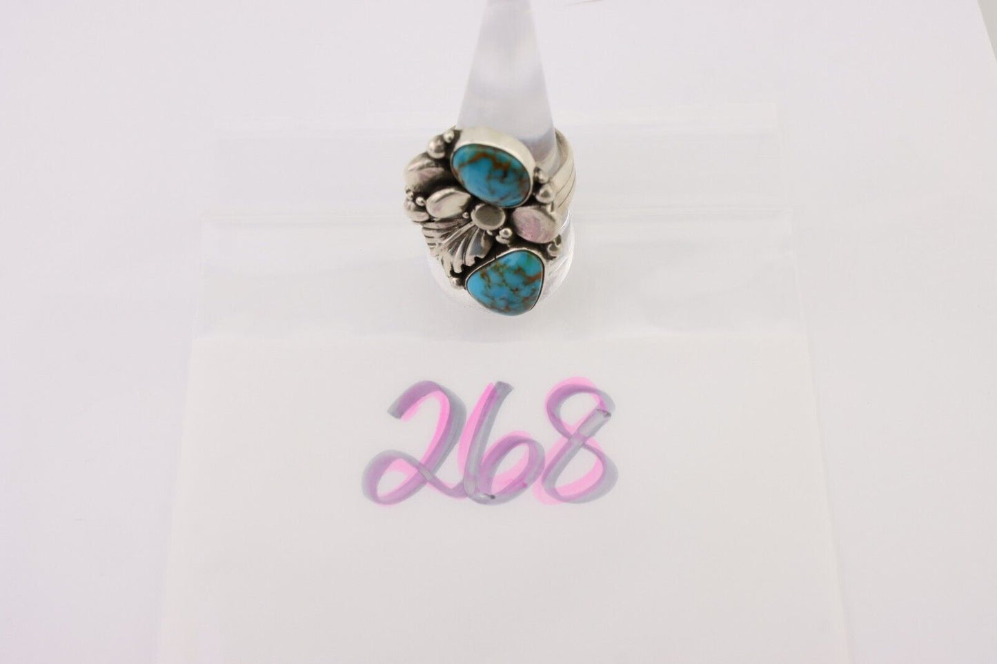 Navajo Handmade Ring 925 Silver Natural Tuquoise Artist Signed D Zachary C.80's