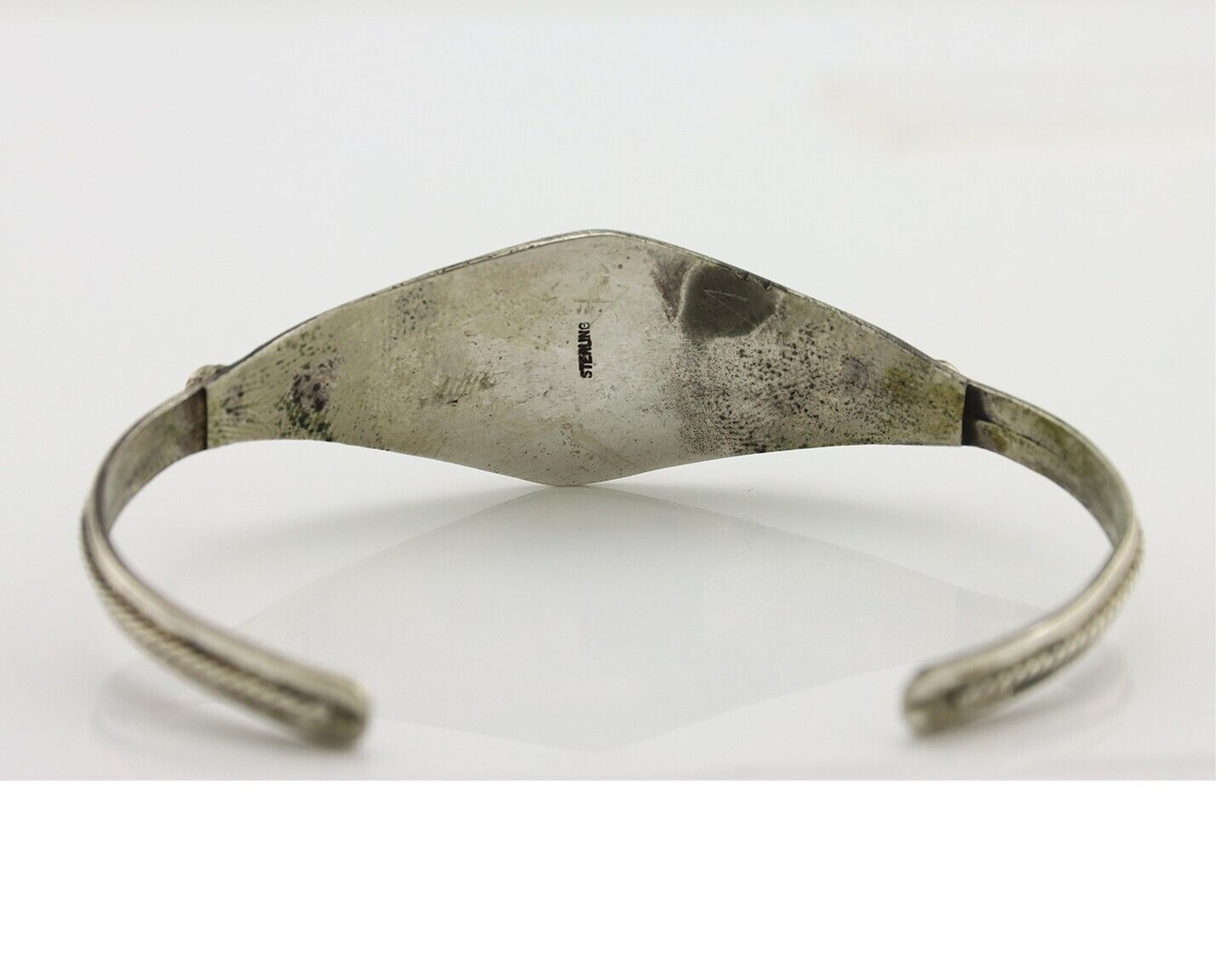 Navajo Bracelet 925 Silver Kingman Turquoise Native American Artist C.80's