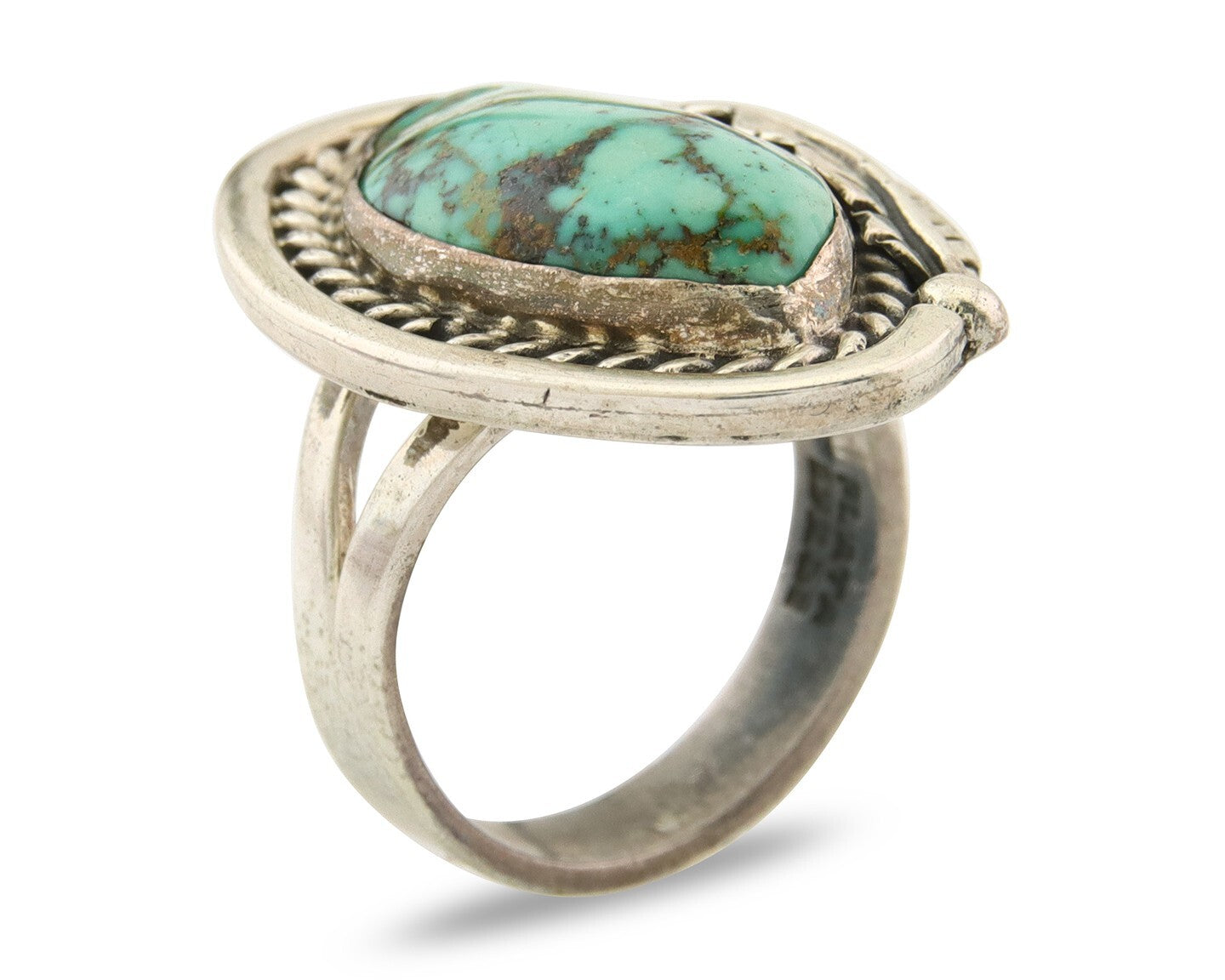 Mexican Handmade Ring 925 Sterling Natural Mined Turquoise C.80's Size 8