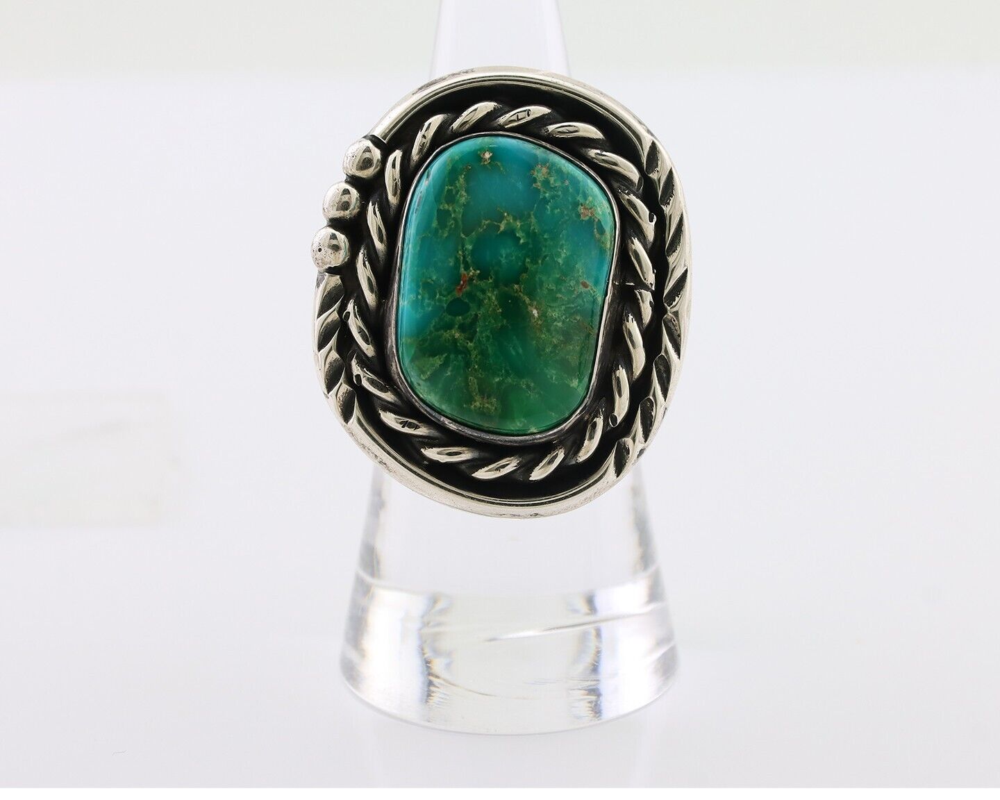 Navajo Ring 925 Silver Royston Turquoise Native American Artist Size 7.0 C.80's