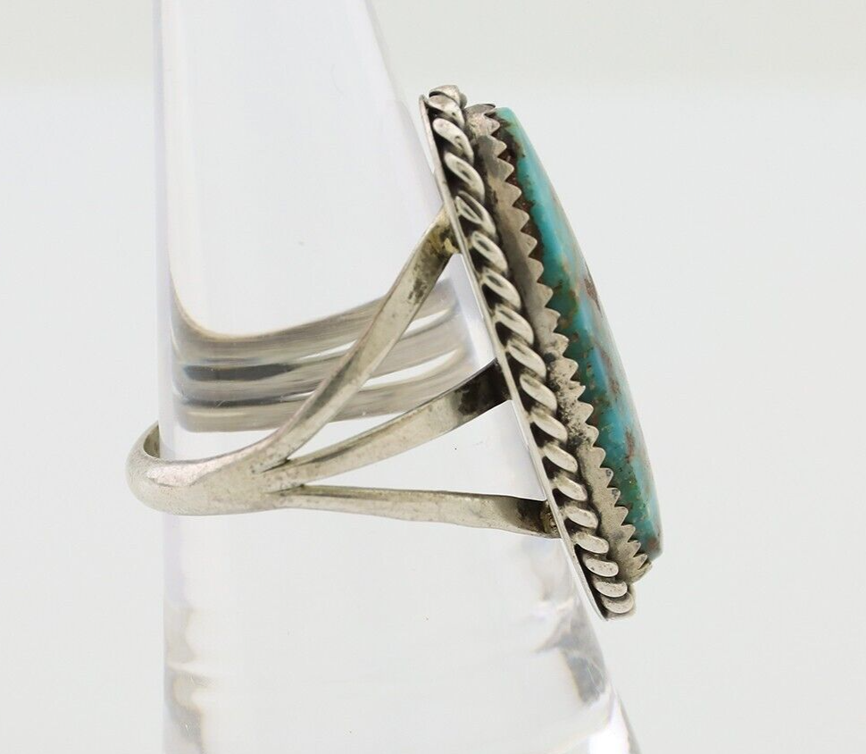 Navajo Ring 925 Silver Natural Turquoise Native American Artist C.80's