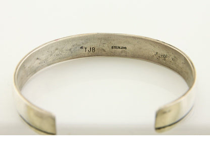 Navajo Bracelet 925 Silver Handmade Cuff Artist Signed Tom Billie C.80's