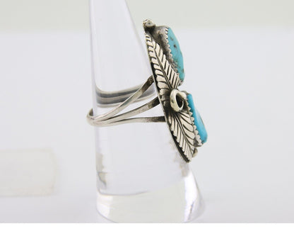 Navajo Ring 925 Silver Natural Turquoise Artist Signed Rob T Kelly C.80's