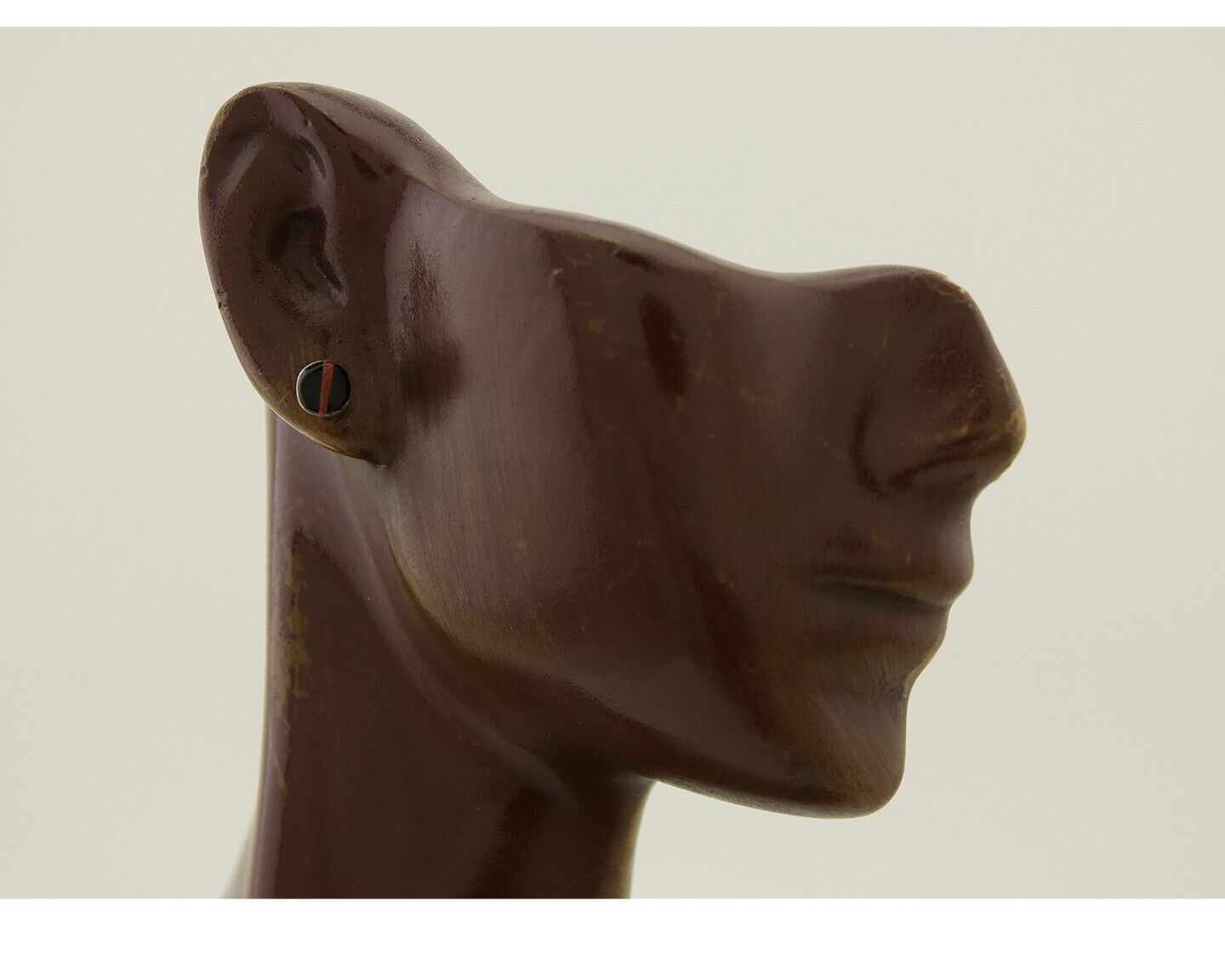 Navajo Earrings 925 Silver Inlaid Natural Onyx & Coral Native Artist C.80's