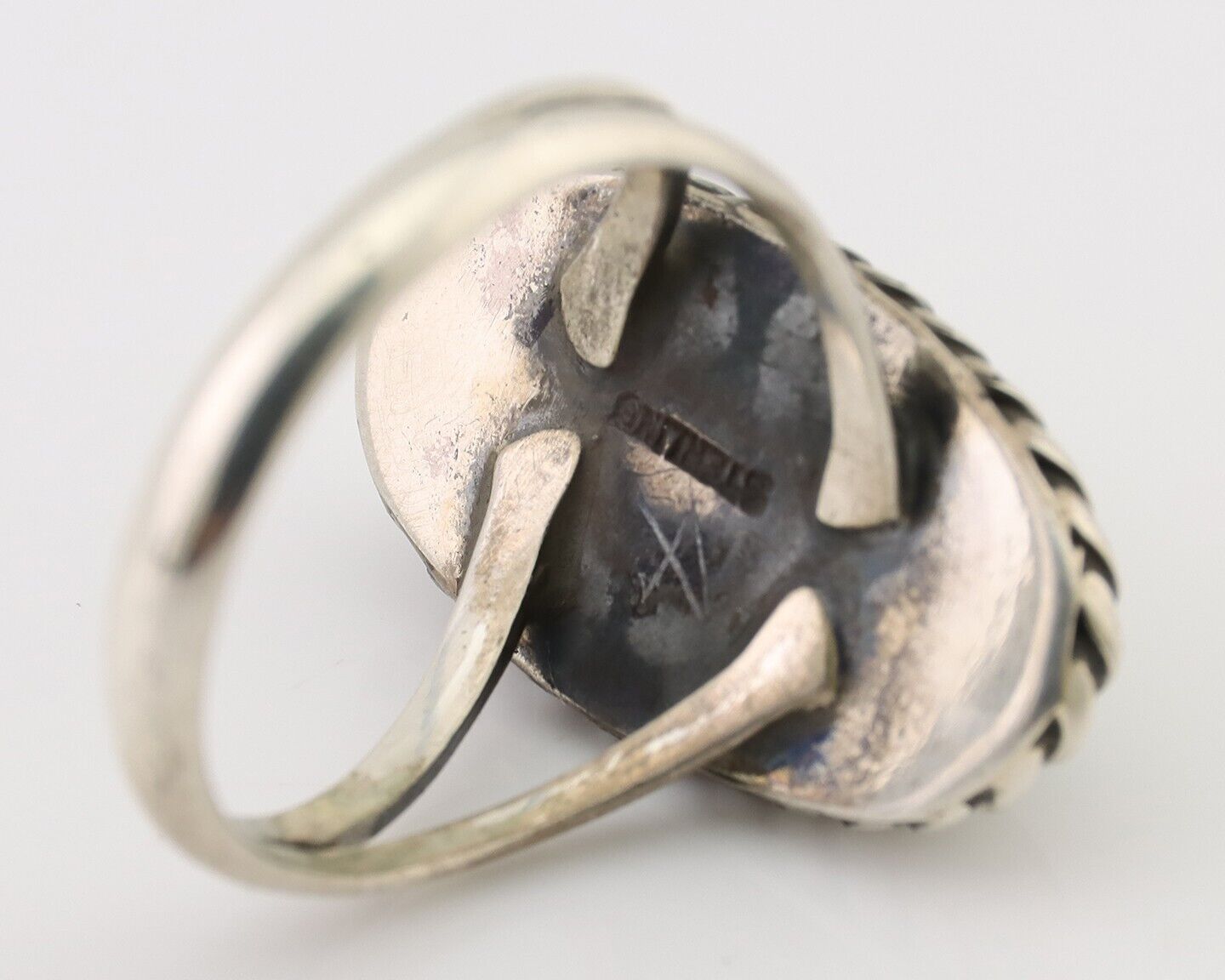 Navajo Handmade Ring 925 Silver Turquoise Native American Artist C.80's