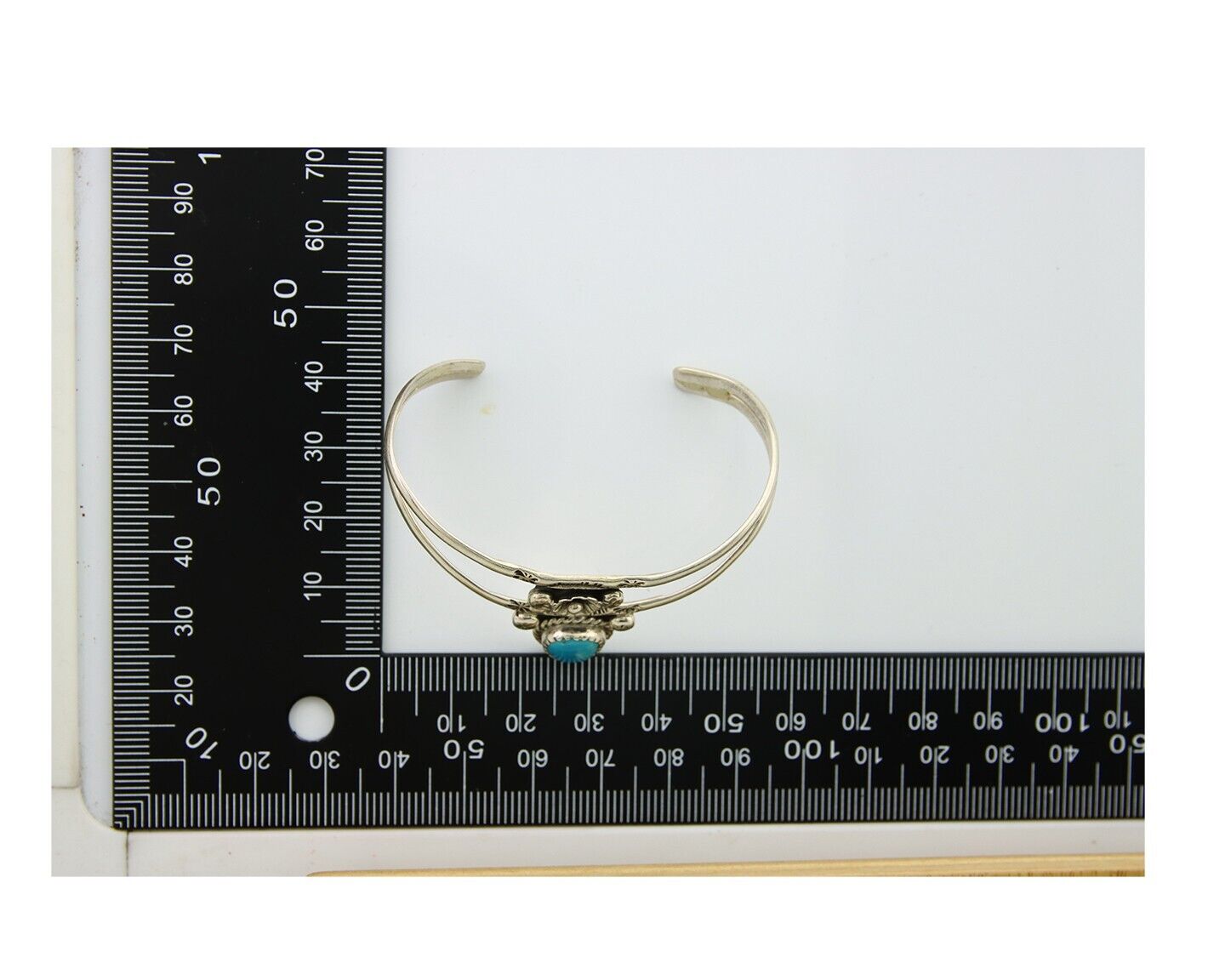 Navajo Cuff Bracelet 925 Silver Turquoise Cuff Native American Artist C.80's