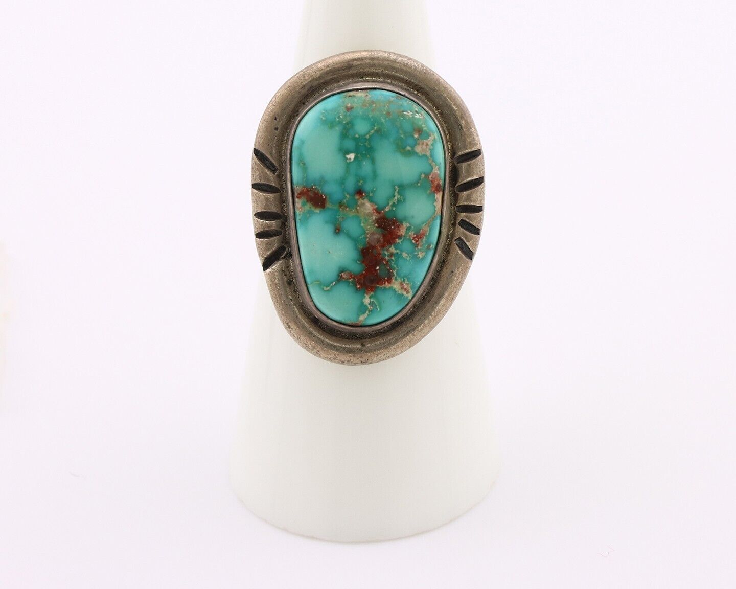 Navajo Ring .925 Silver Blue Turquoise Artist Signed Doug Zachary C.80's