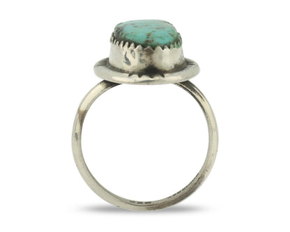 Navajo Ring .925 Silver Natural Blue Turquoise Native American Artist C.80's