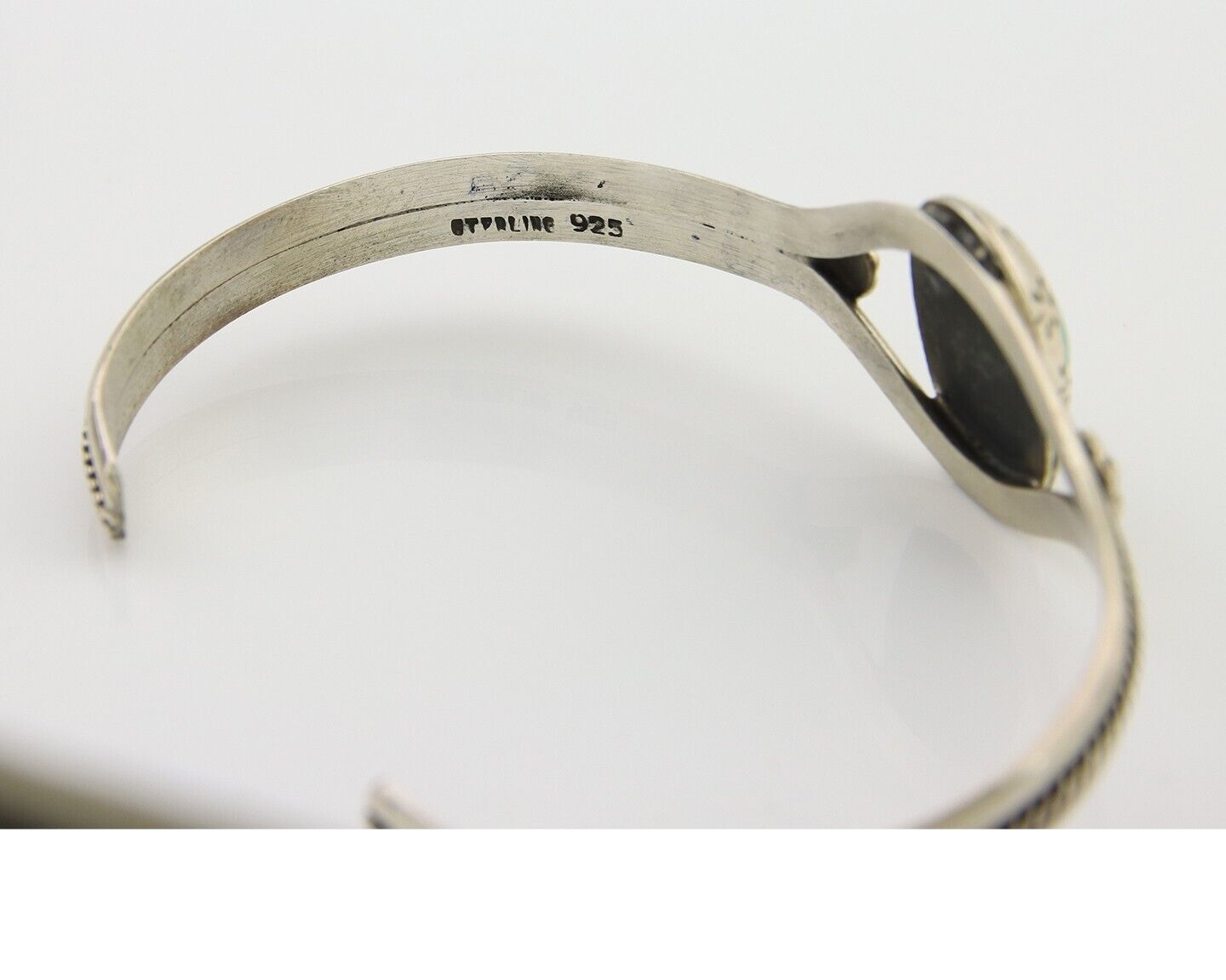 Navajo Bracelet 925 Silver Cuff Turquoise Handmade Native Artist C.80's