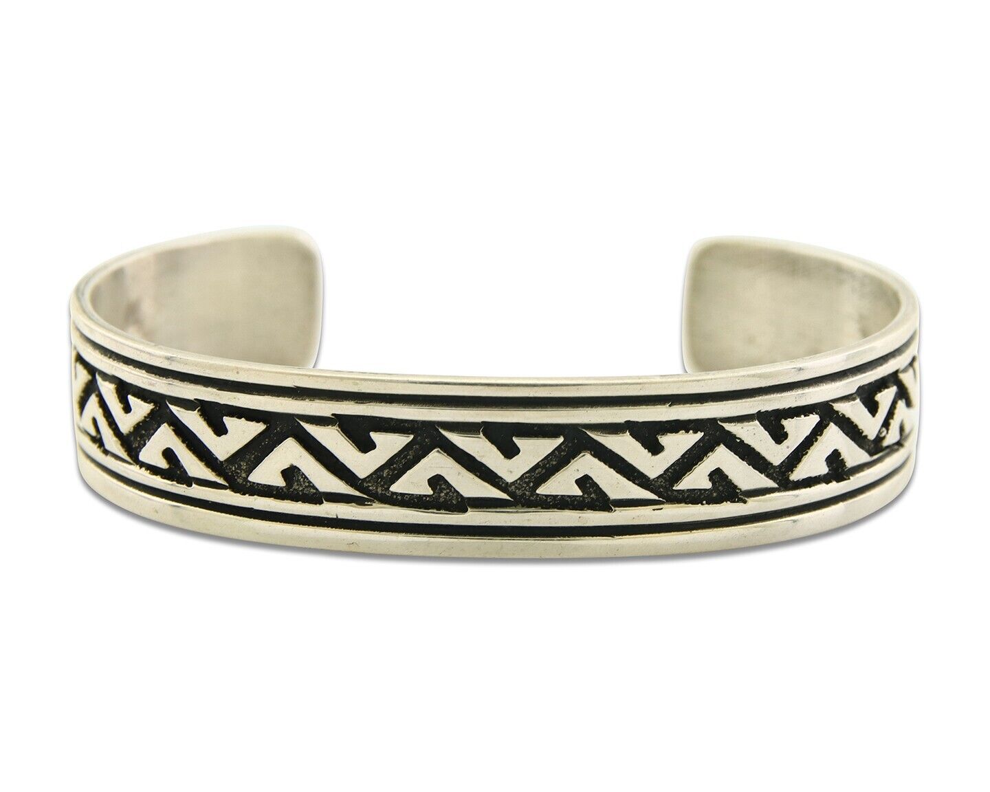 Navajo Bracelet 925 Silver Handmade Cuff Artist Signed Tommy Singer C.80's