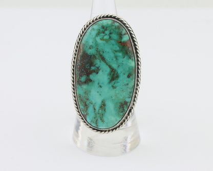 Navajo Ring 925 Silver Spiderweb Turquoise Native American Artist C.80's