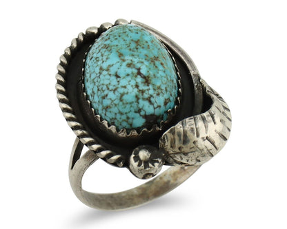 Navajo Ring 925 Silver Mine 8 Turquoise Native Artist C.80s
