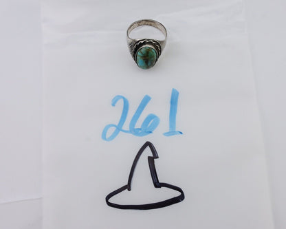 Navajo Ring 925 Silver Natural Blue Turquoise Native American Artist C.80's