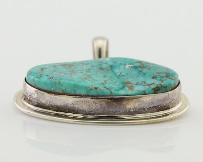 Navajo Mine 8 Turquoise Pendant 925 Silver Signed Doug Zachary C.80's
