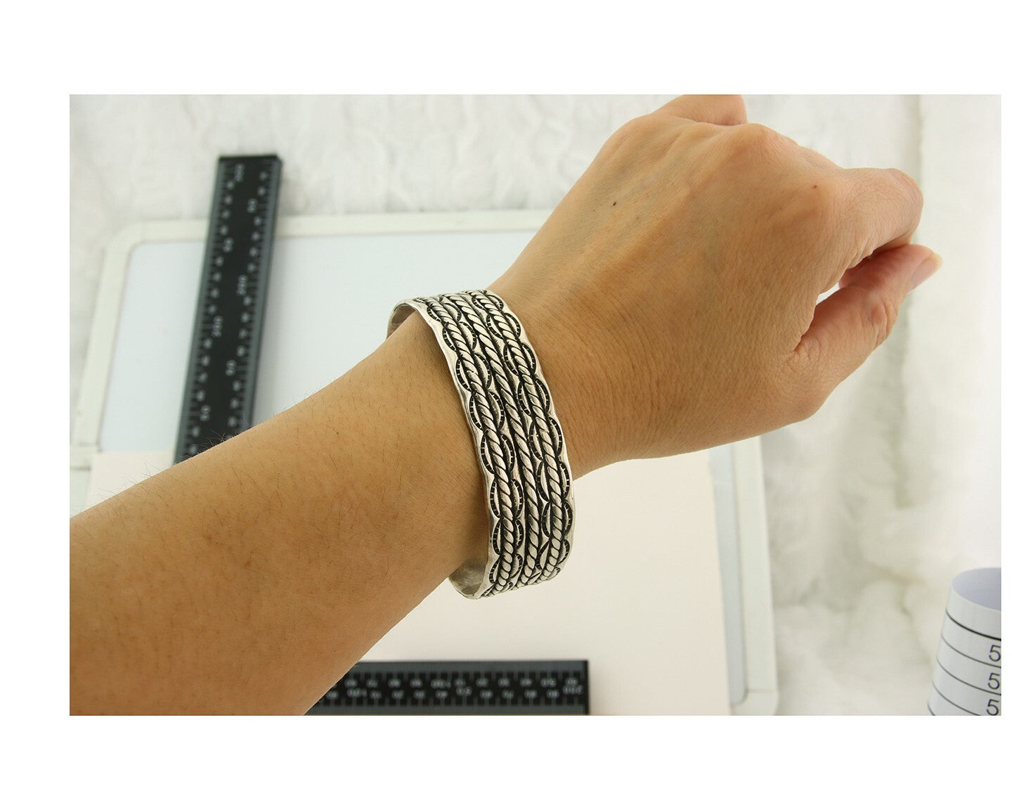 Men's Navajo Bracelet 925 Silver Artist Signed C Montoya Cuff C.80's