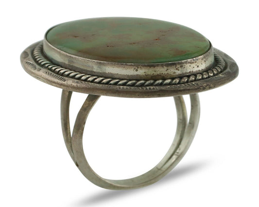 Navajo Ring 925 Silver Manassas Turquoise Tobe Turpen Native Artist C.80's