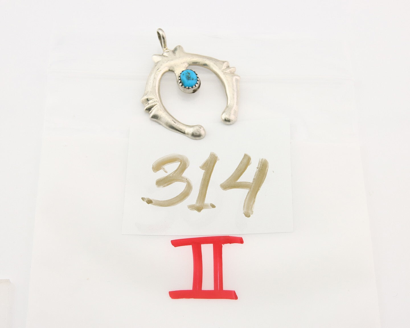 Navajo 925 Silver Naja Sand Cast Turquoise Handmade Native American Artist C.80s