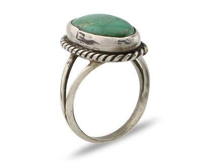 Navajo Ring 925 Silver Kingman Turquoise Artist Native American Signed C.80's