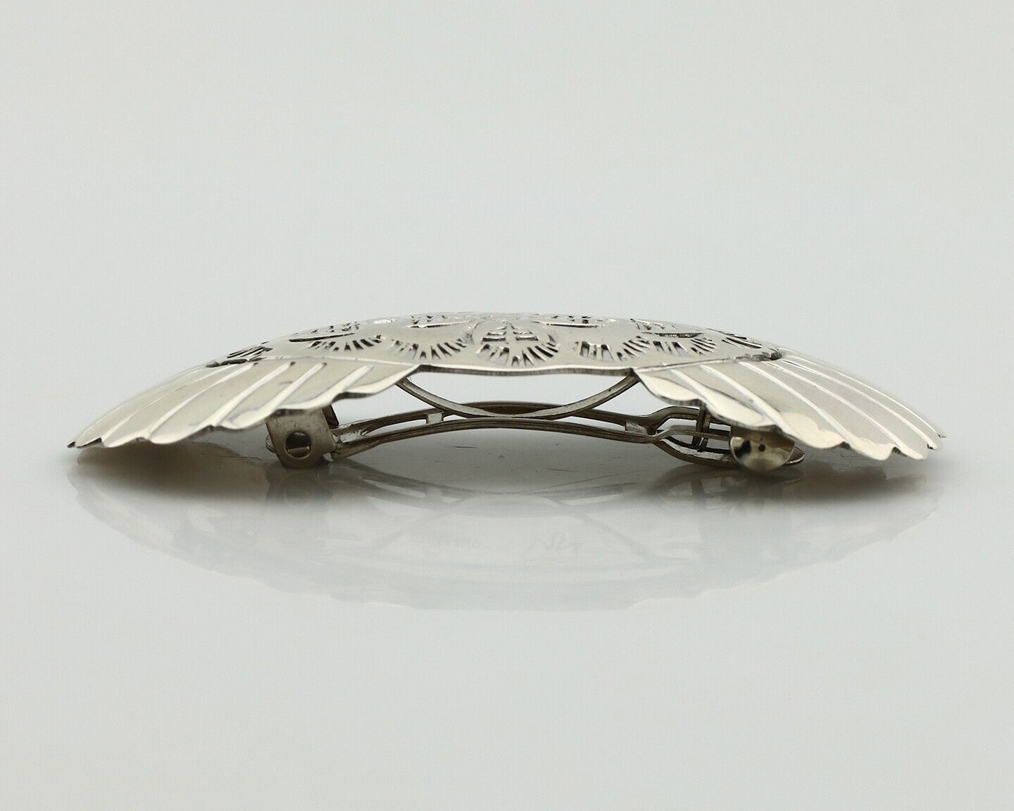 Women's Navajo Hair Clip Hand Stamped 925 Silver Artist Signed C Montoya C.80's