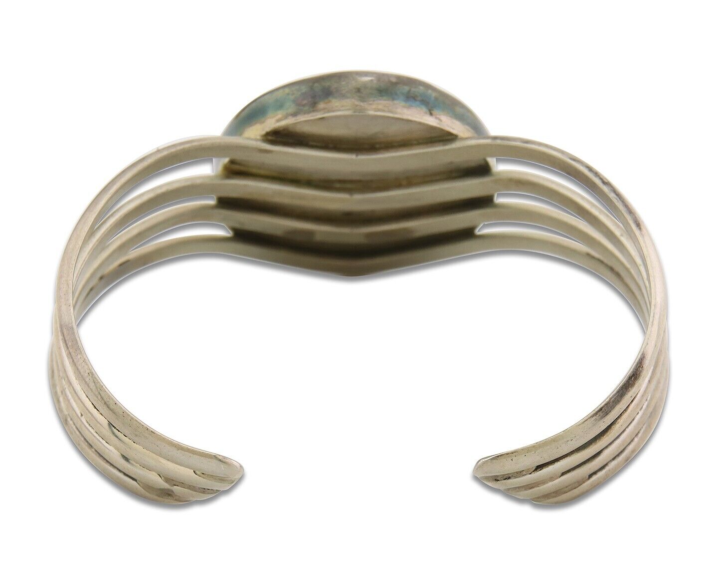 Navajo Bracelet 925 Silver Natural Onyx Cuff Native American Artist C.80's