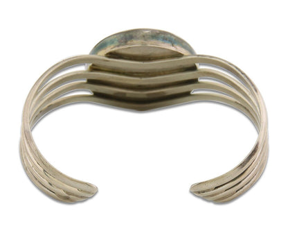 Navajo Bracelet 925 Silver Natural Onyx Cuff Native American Artist C.80's