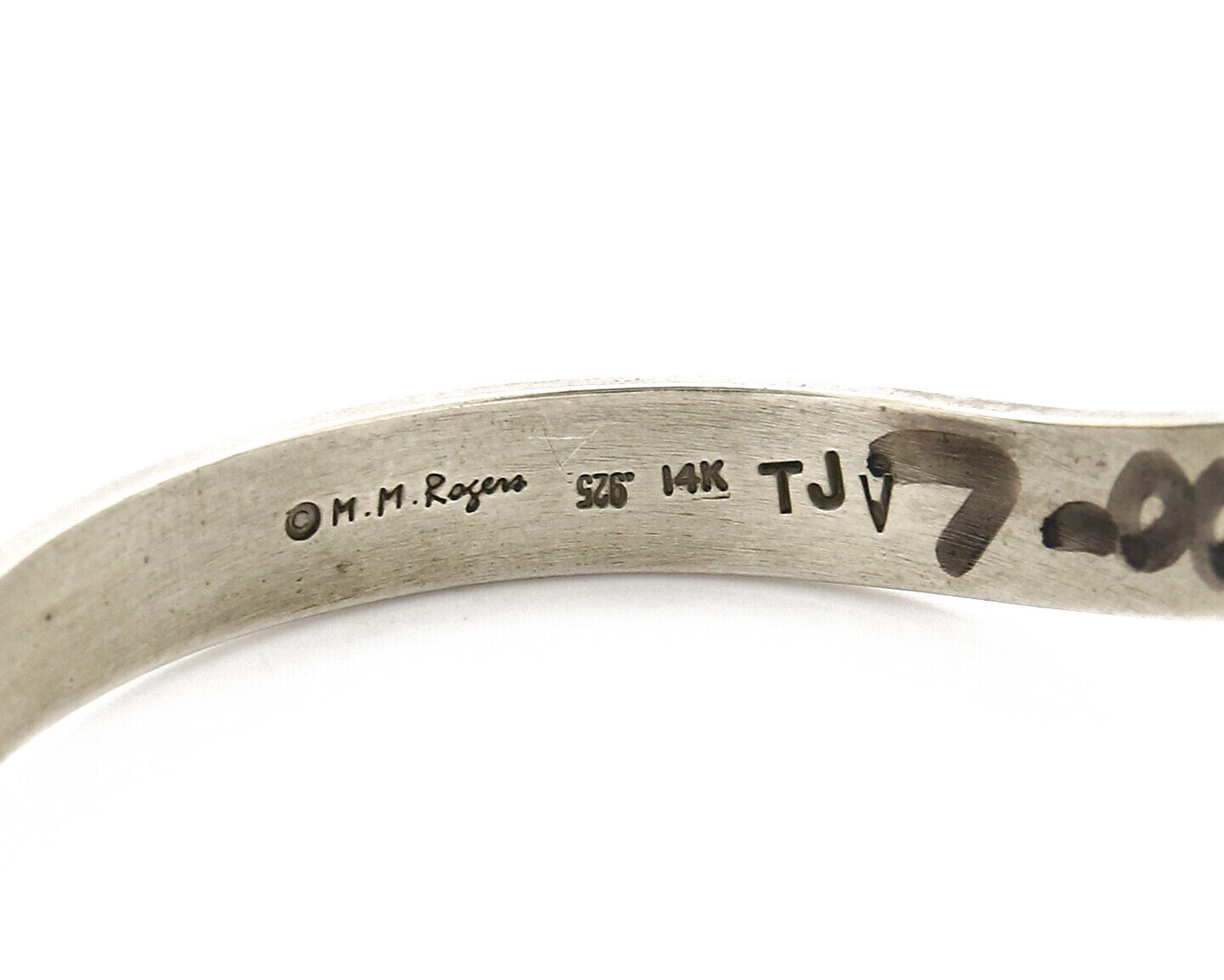 Navajo Bracelet .925 Silver & 14k Solid Gold MM Rogers and TAS Cuff C.80's