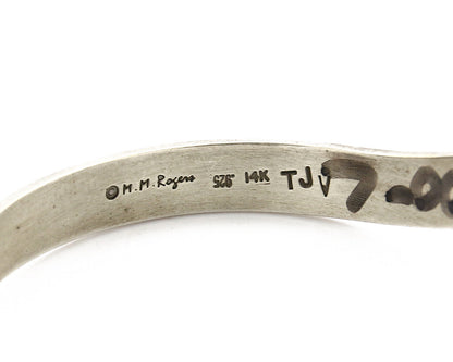 Navajo Bracelet .925 Silver & 14k Solid Gold MM Rogers and TAS Cuff C.80's