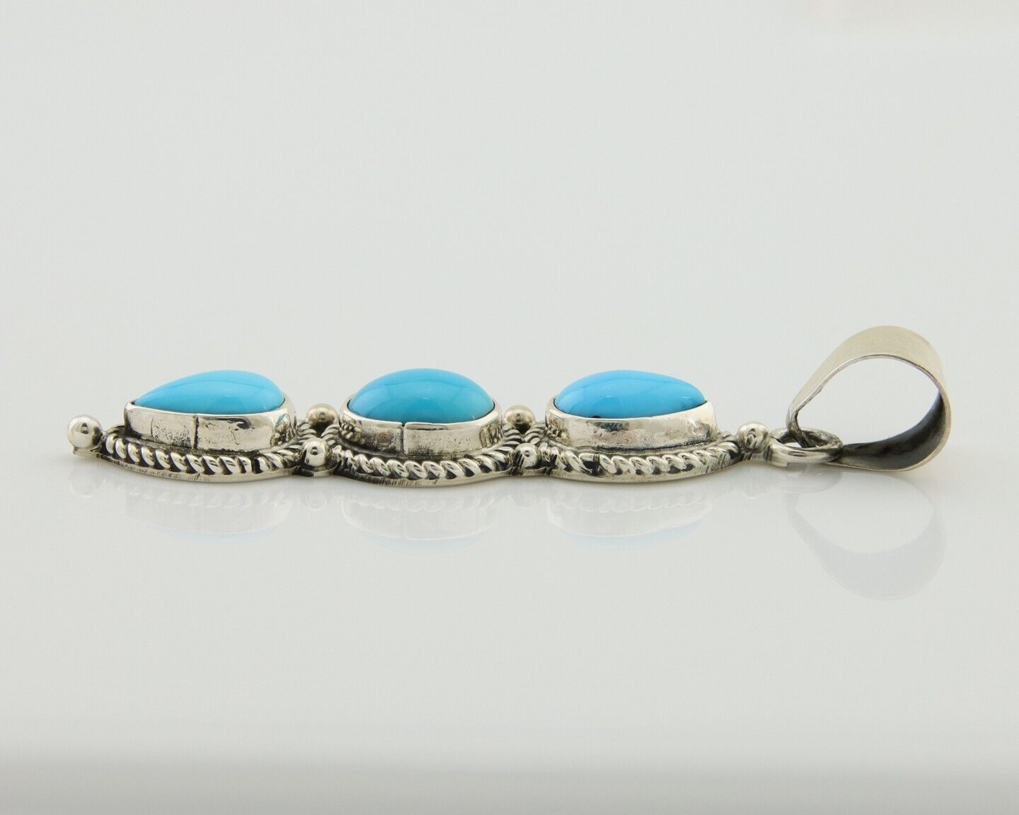 Navajo Necklace 925 Silver Natural Turquoise Artist Kathllen Chavez C.80's