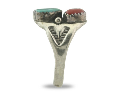 Vintage Navajo Ring 925 Sterling Silver Natural Gemstone Authentic Size 9.75
