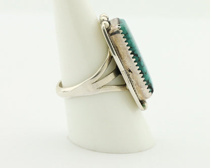 Navajo Ring 925 Silver Spiderweb Turquoise Artist Signed D C.80's