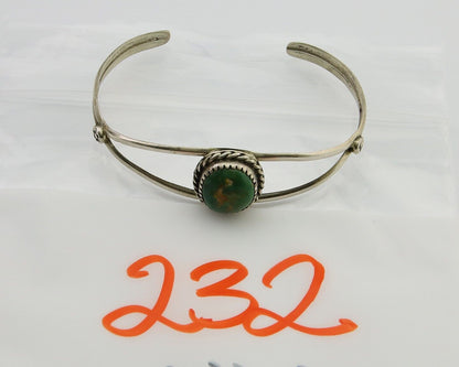 Navajo Cuff Bracelet 925 Silver Turquoise Native American Artist Handmade C.80's