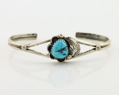 Navajo Handmade Bracelet 925 Silver Natural Blue Turquoise Native American C80s