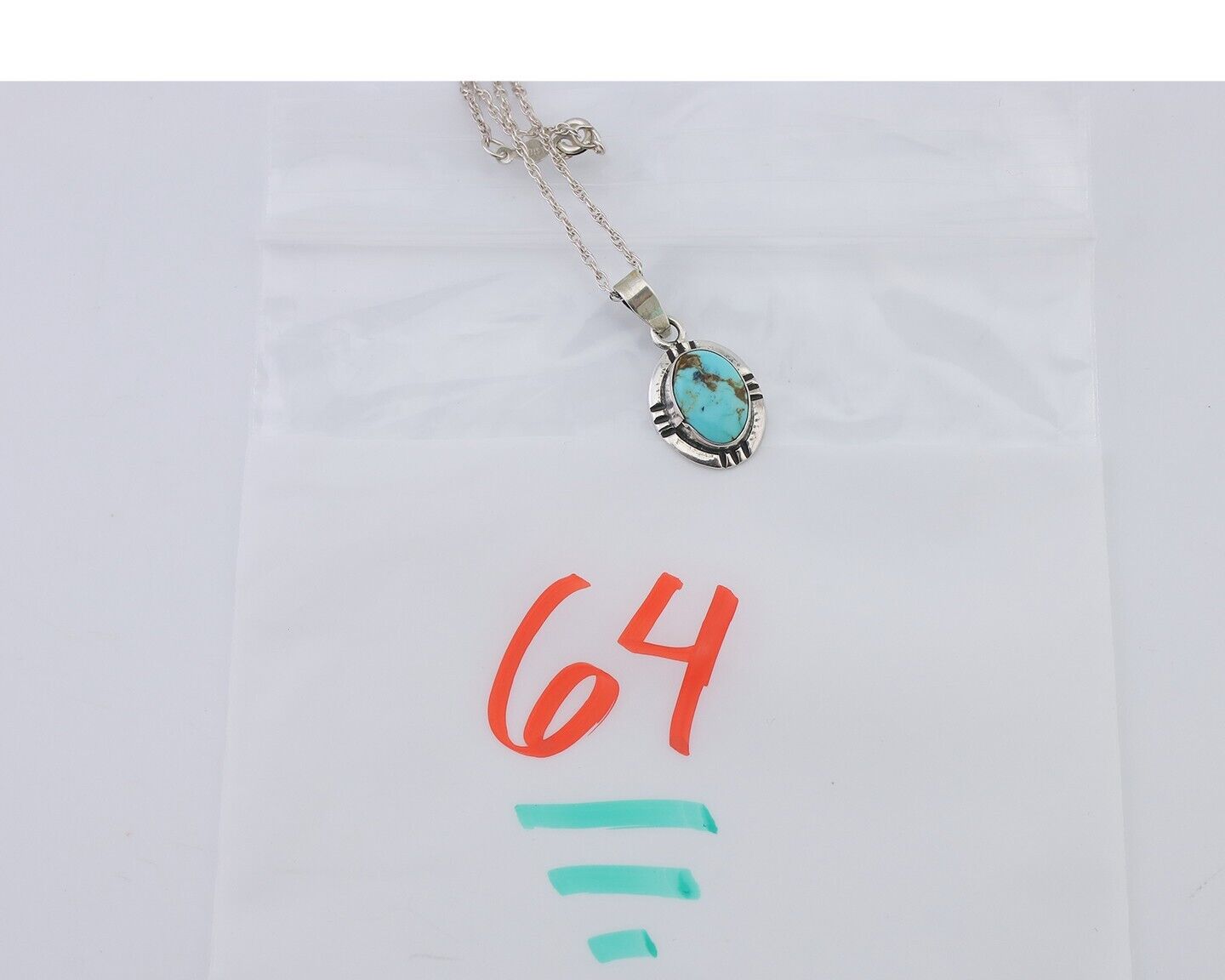 Navajo Necklace 925 Silver Natural Kingman Turquoise Native American C.80's