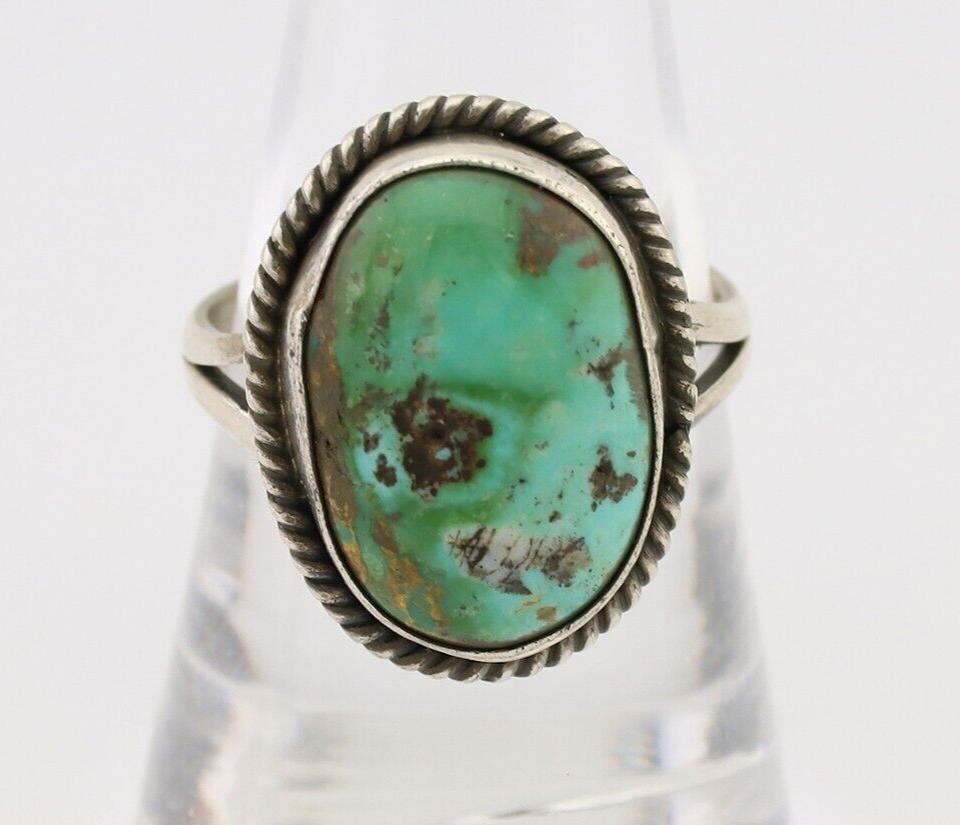 Navajo Handmade Ring 925 Silver Turquoise Native American Artist C.80's