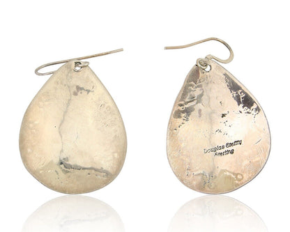 Navajo Handmade Earrings 925 Silver Onyx Artist Douglas Etsitty C.80's