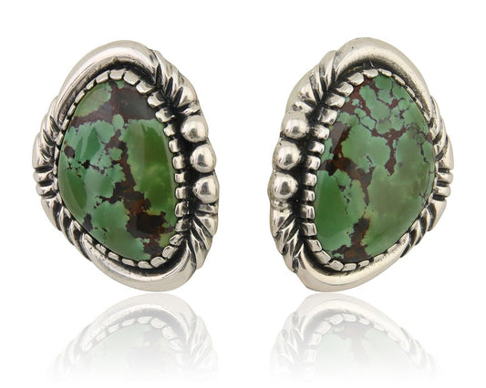 Navajo Earrings 925 Natural Turquoise Native American Artist C.80's