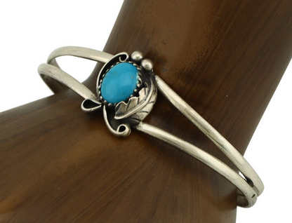 Navajo Slave Bracelet 925 Silver Natural SB Turquoise Native American C.80's