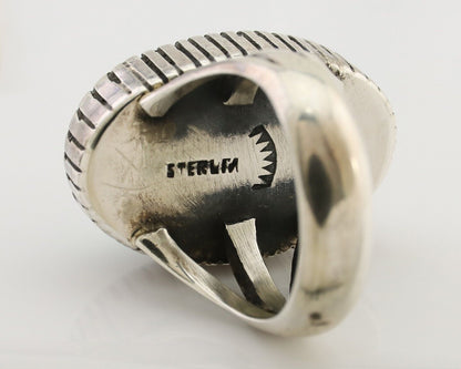 Navajo Handmade Ring 925 Silver Turquoise Signed Native American C.80's
