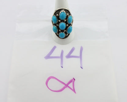 Navajo Ring 925 Silver Sleeping Beauty Turquoise Native American Artist C.80's