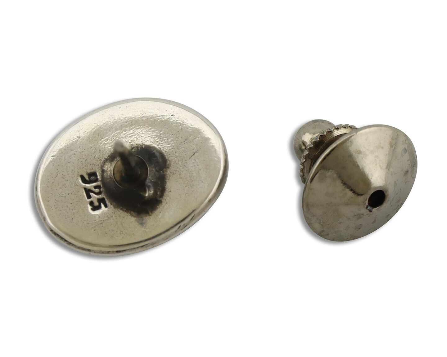 Navajo Tie Tack 925 Silver Natural Mined Turquoise Native American Artist C.80's